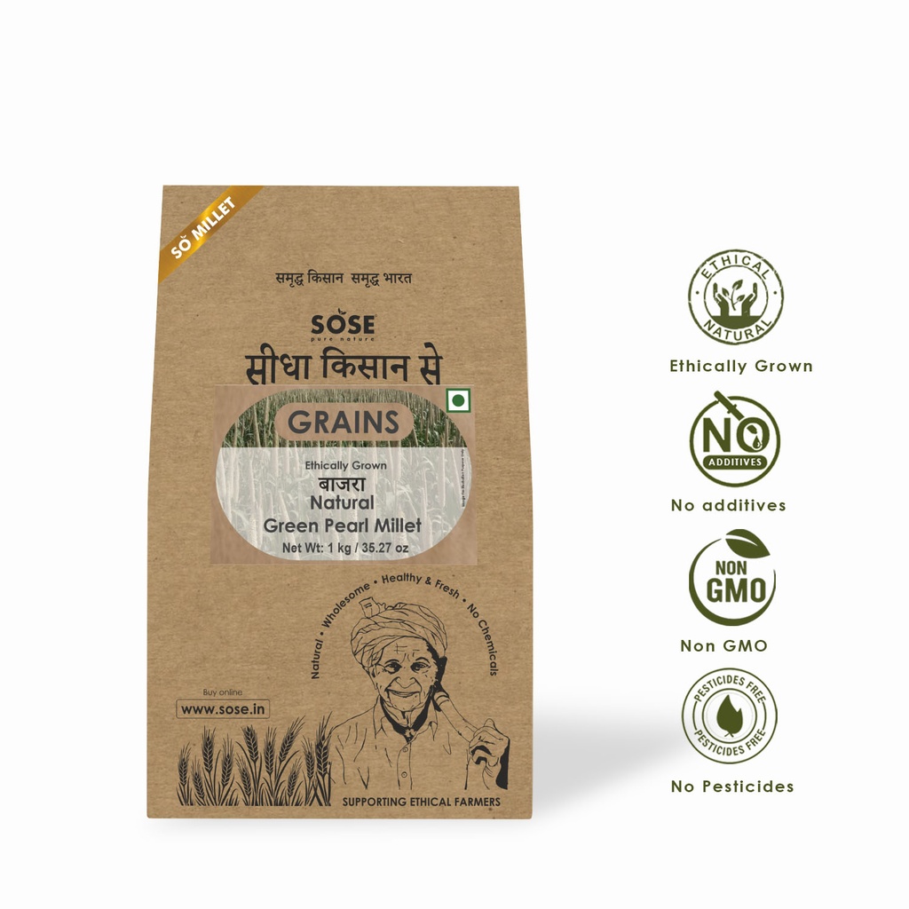 Sidha Kisan Se Organic Pearl Millet (Bajra) Whole 1kg